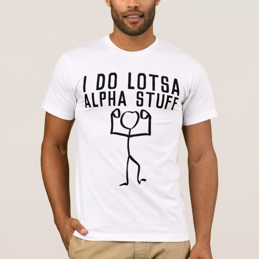 男子Tシャツのロッサおもしろいアルファ物 Tシャツ (正面)