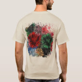 男子Tシャツハッピーニューイヤー2025レインボー花火 Tシャツ (裏面)