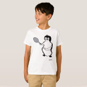 男子Tシャツ : ペンギンのテニスプレーヤー Tシャツ (正面フル)