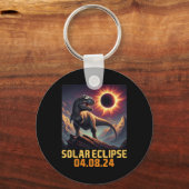 男子Tレックス宇宙飛行士皆既食太陽の キーホルダー (正面)