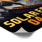 男子Tレックス宇宙飛行士皆既食太陽の ポスター (角)