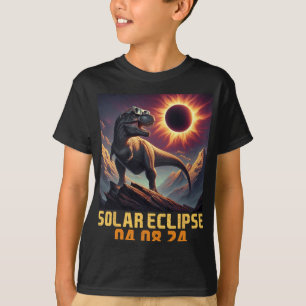 男子Tレックス宇宙飛行士皆既食太陽の Tシャツ