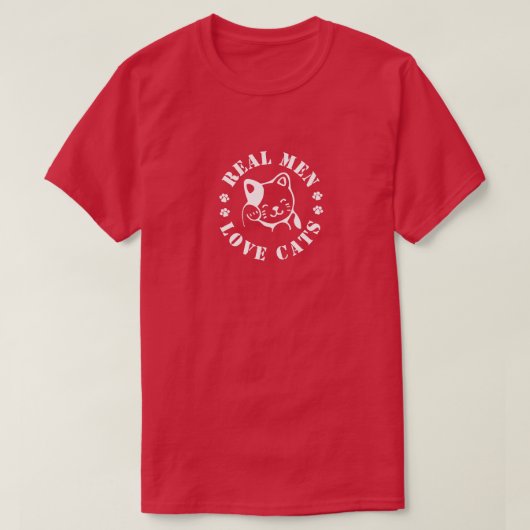 男実在おもしろい猫のデザイン Tシャツ (デザイン正面)
