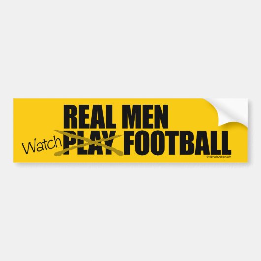 男実在がサッカーを見る バンパーステッカー (正面)