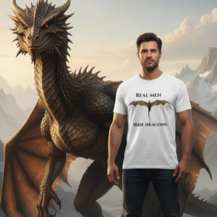 男実在がドラゴンに乗る Tシャツ