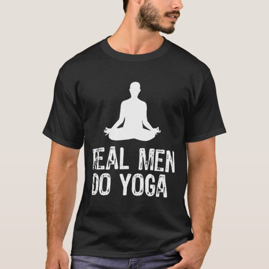 男実在がヨガをクリスマス Tシャツ (正面)