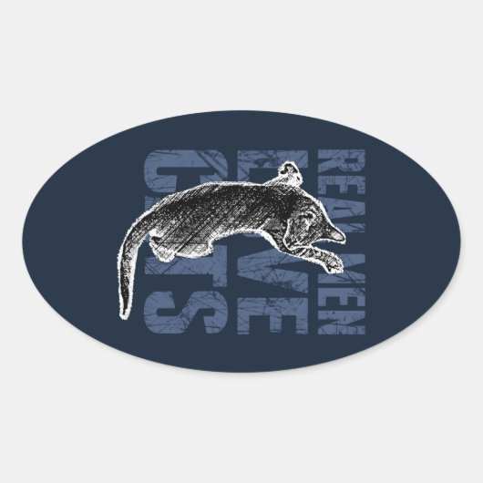 男実在が猫を愛する青い鋼 楕円形シール (正面)