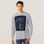 男実在が猫を愛する青い鋼 Tシャツ (正面フル)