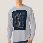 男実在が猫を愛する青い鋼 Tシャツ (正面)