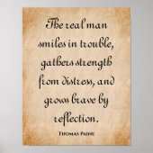 男実在のスマイル...感動的引用文 ポスター (正面)