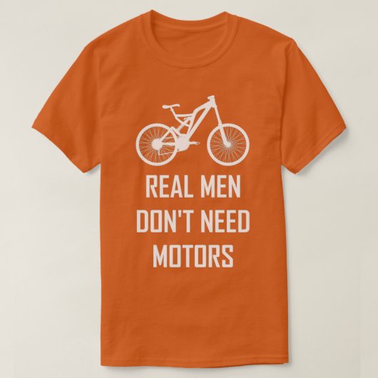 男実在の自転車、自転車、マウンテンバイク、ダウンヒル Tシャツ (デザイン正面)