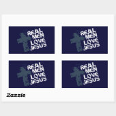 男実在はイエスを愛する 長方形シール (シート)