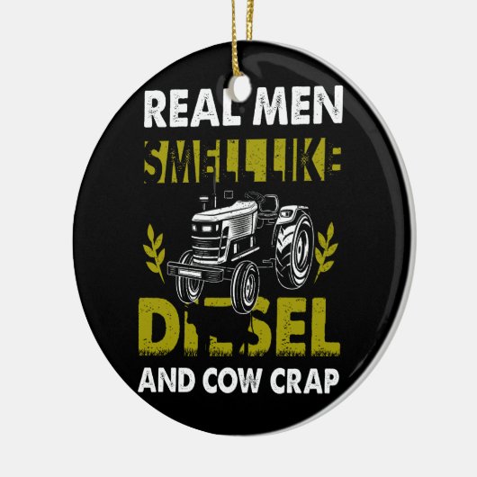 男実在はディーゼルと牛の糞の農家トラのような匂い セラミックオーナメント (左)