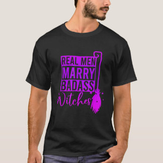 男実在はバドス魔女ハロウィーンアパレルTと結婚 Tシャツ