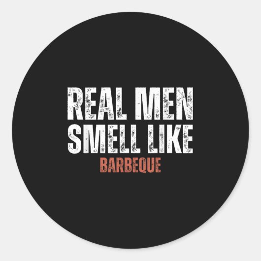 男実在はバーベキューおもしろいBbq Grillingの匂い ラウンドシール (正面)
