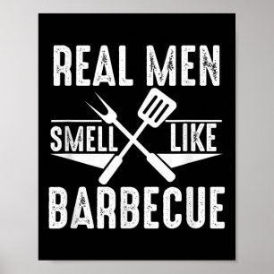 男実在はバーベキューおもしろいBbq Grilling Giの匂い ポスター