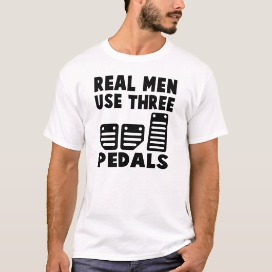 男実在はペダルを三つ使う Tシャツ (正面)