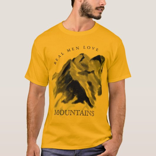 男実在はロッキー山脈金ゴールドを愛 Tシャツ (正面)