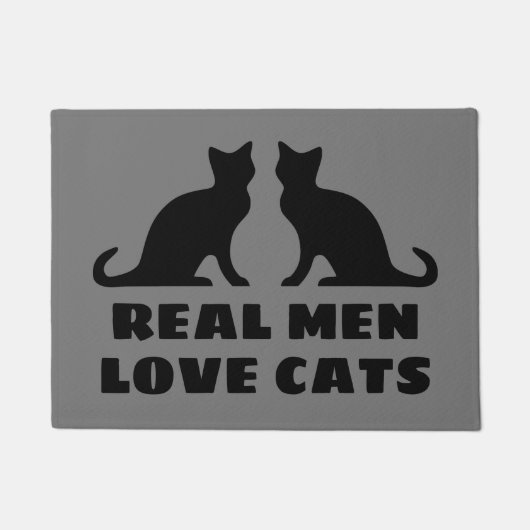 男実在は猫を愛おもしろいする猫好き用ドアマット ドアマット (正面)