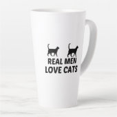 男実在は猫を愛する カフェラテマグ (右アングル)