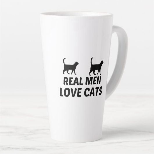 男実在は猫を愛する カフェラテマグ (右アングル)