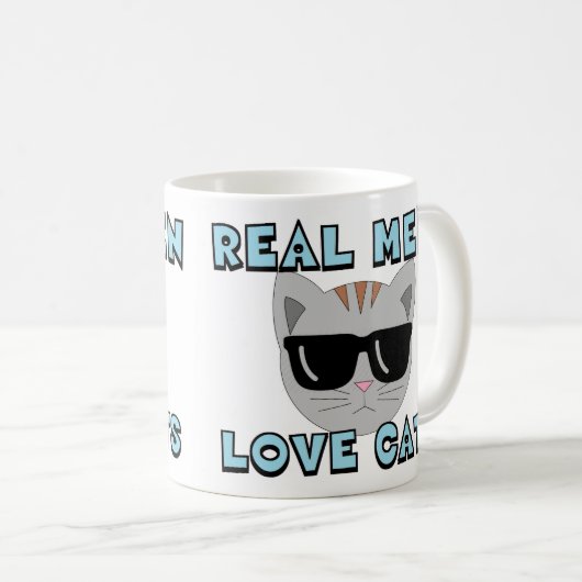 男実在は猫を愛する コーヒーマグカップ (正面右)