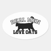 男実在は猫を愛する 楕円形シール (正面)