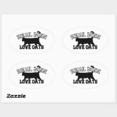 男実在は猫を愛する 楕円形シール (シート)