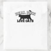 男実在は猫を愛する 楕円形シール (バッグ)