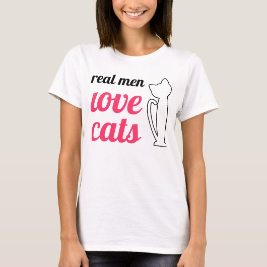 男実在は猫を愛する Tシャツ (正面)