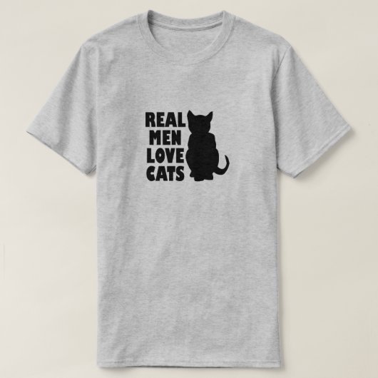 男実在は猫を愛する Tシャツ (デザイン正面)
