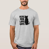 男実在は猫を愛する Tシャツ (正面)