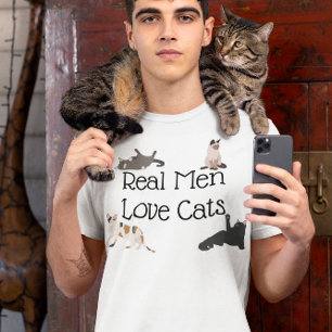 男実在は猫を愛する Tシャツ
