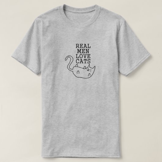 男実在は猫を愛する Tシャツ (デザイン正面)