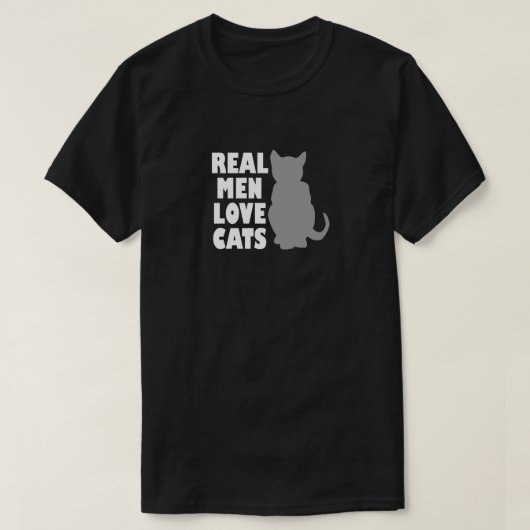 男実在は猫を愛する Tシャツ (デザイン正面)