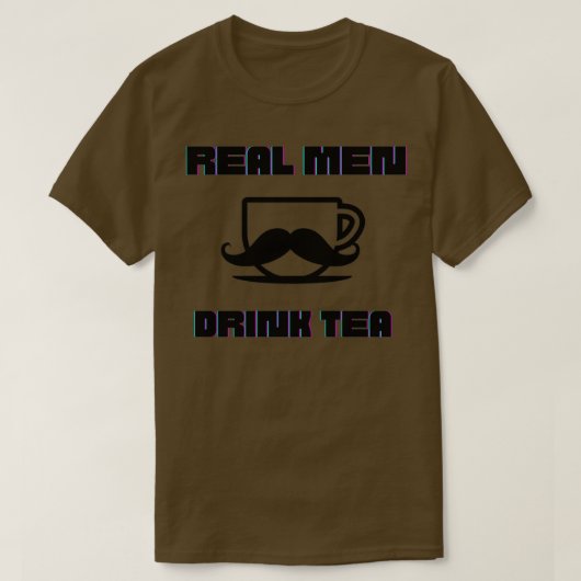 男実在は茶を飲む Tシャツ (デザイン正面)