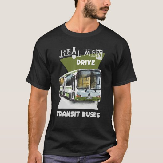 男実在人がトラック実在の重い機器オペラトを運転 Tシャツ (正面)