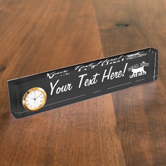 男実在人が猫を愛するこの白 デスクネームプレート (側面)