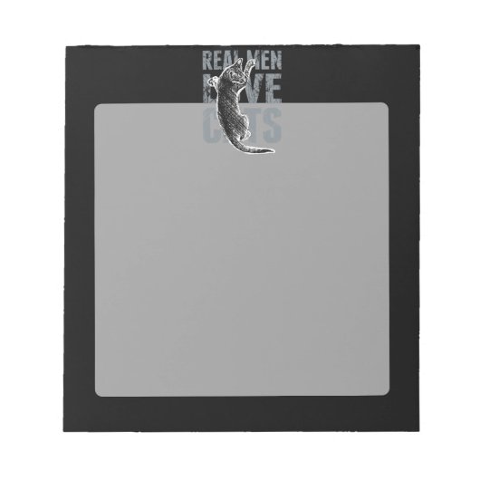 男実在人が猫を愛すグランジスタイル ノートパッド (正面)