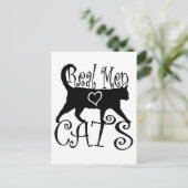 男実在人が猫を愛すスタイリッシュデザイン ポストカード (スタンド正面)