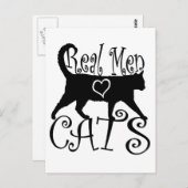 男実在人が猫を愛すスタイリッシュデザイン ポストカード (正面/裏面)