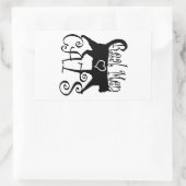 男実在人が猫を愛すスタイリッシュデザイン 長方形シール (バッグ)