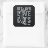 男実在人が猫を愛す動揺してスタイル スクエアシール (バッグ)