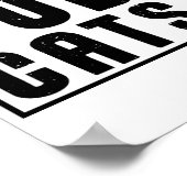 男実在人が猫を抱おもしろいきことわざ ポスター (角)