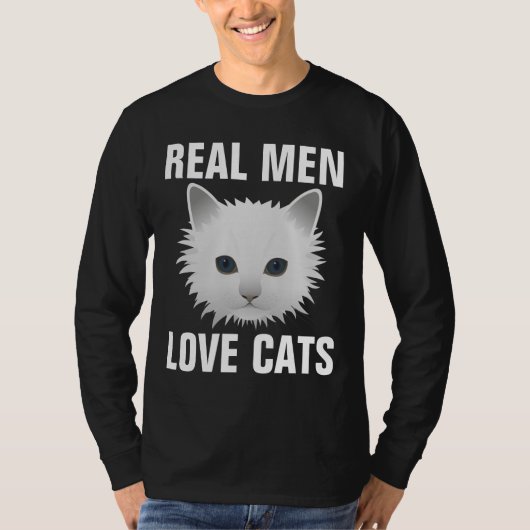 男実在人は猫が好きでTシャツ Tシャツ (正面)