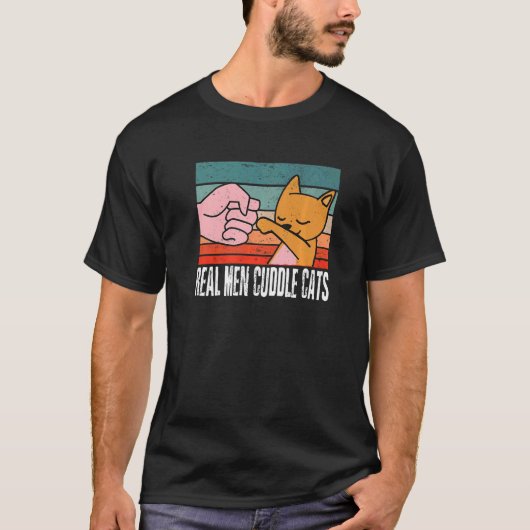 男実在人は猫を抱く男性へTee Cat People 5 Tシャツ (正面)