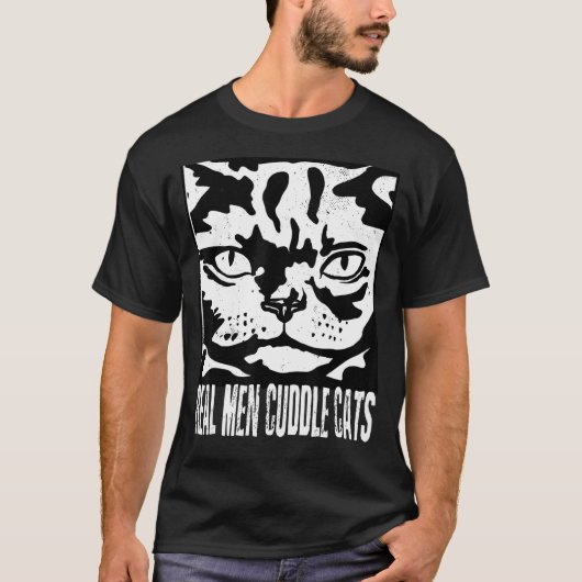 男実在人は猫を抱く男性へTee Cat People 5 Tシャツ (正面)