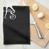 男実在人は猫ロゴタイプが好き キッチンタオル (四つ折り)