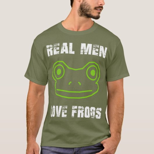 男実在人は カエルTシャツが好き Tシャツ (正面)