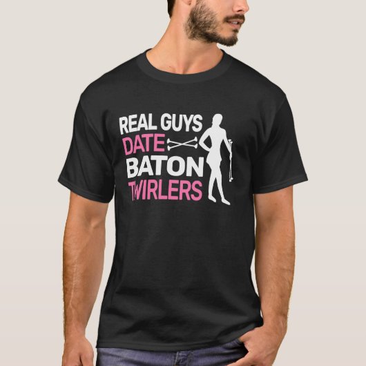 男実在人バトンツワラー可愛いバトンツワリング Tシャツ (正面)